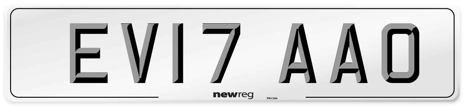 EV17 AAO Number Plate from New Reg